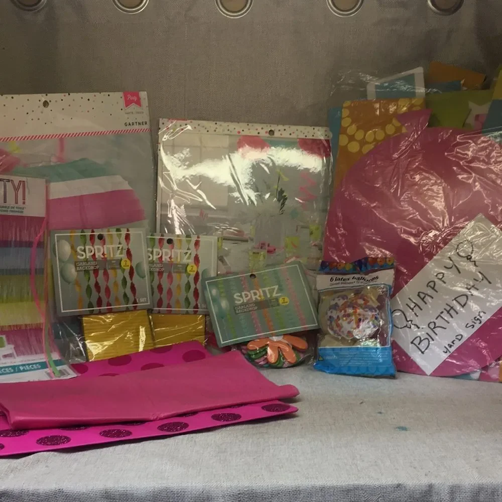 Pastel Birthday bundle including yard sign, wall‎ decor, balloons and streamers